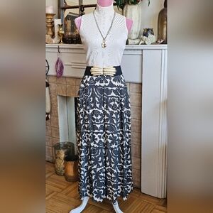 Tribal Pull-On Skirt With Pleats. Midi skirt.